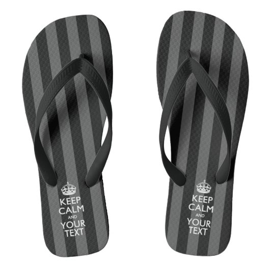 Aangepaste KEEP CALM en Jouw tekst Teenslippers (Voetbed)