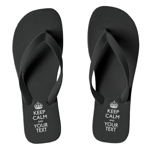 Aangepaste KEEP CALM en Jouw tekst Teenslippers (Voetbed)