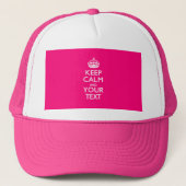 Aangepaste KEEP CALM EN Jouw tekst Trucker Pet (Voorkant)