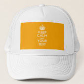 Aangepaste KEEP CALM EN Jouw tekst Trucker Pet (Voorkant)