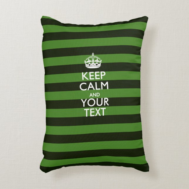 Aangepaste KEEP CALM EN Jouw tekst voor groen Decoratief Kussen (Voorkant(Verticaal))