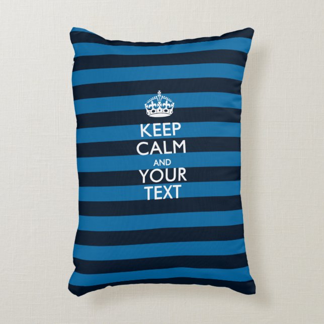 Aangepaste KEEP CALM EN Jouw tekst voor strips Accent Kussen (Voorkant(Verticaal))