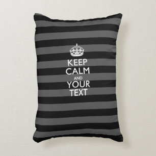 Aangepaste KEEP CALM EN Jouw tekst voor zwart Accent Kussen