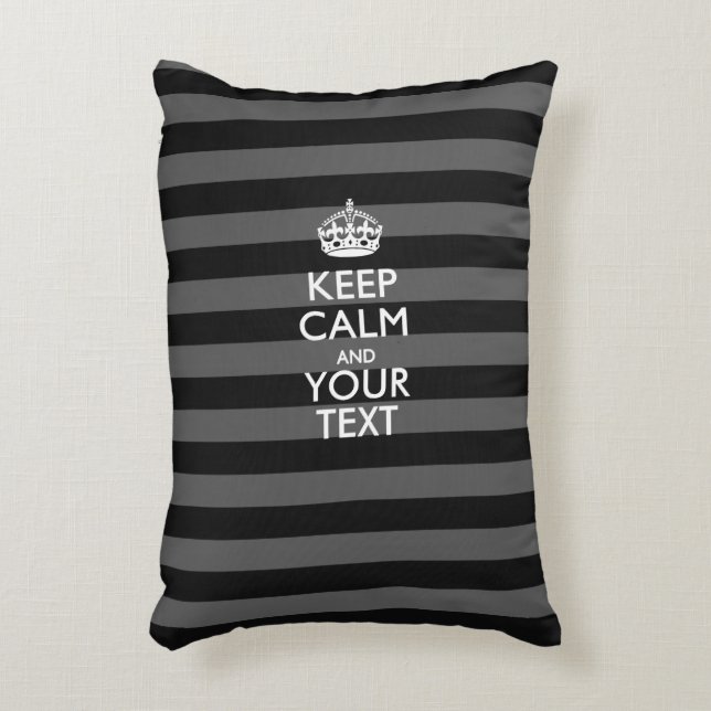 Aangepaste KEEP CALM EN Jouw tekst voor zwart Accent Kussen (Voorkant(Verticaal))