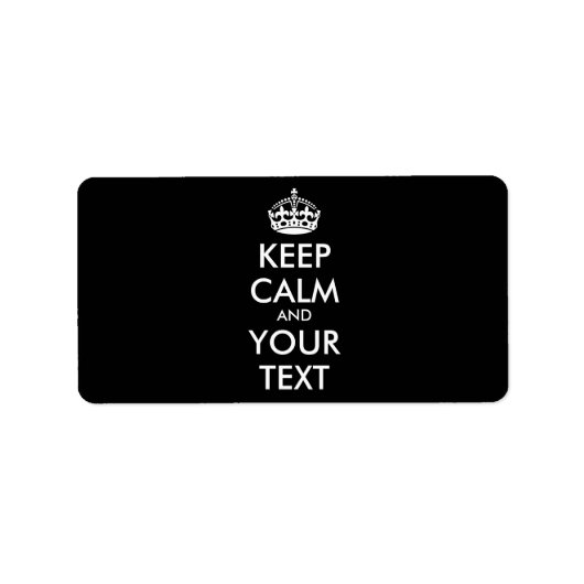 Aangepaste KEEP CALM en JOUW TEKST - wit Etiket (Voorkant)