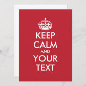 Aangepaste KEEP CALM en JOUW TEKST - witte woorden (Voorkant / Achterkant)