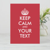 Aangepaste KEEP CALM en JOUW TEKST - witte woorden (Staand voorkant)