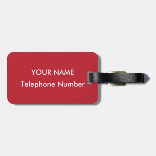 Aangepaste KEEP CALM en JOUW TEKST - witte woorden Bagagelabel (Achterkant horizontaal)