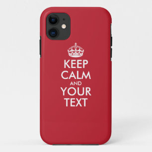 Aangepaste KEEP CALM en JOUW TEKST - witte woorden Case-Mate iPhone Case