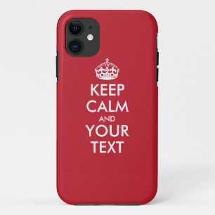 Aangepaste KEEP CALM en JOUW TEKST - witte woorden Case-Mate iPhone Case