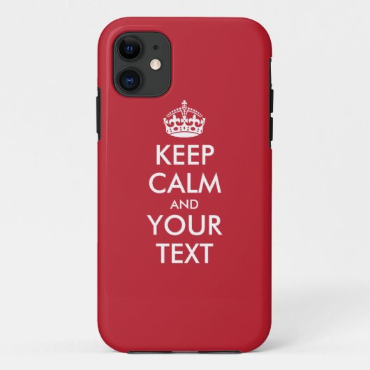 Aangepaste KEEP CALM en JOUW TEKST - witte woorden Case-Mate iPhone Case (Achterkant)