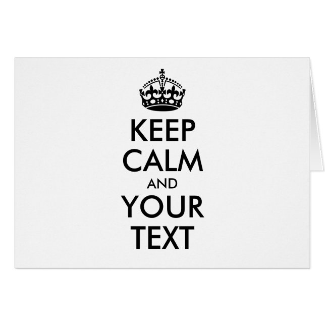 Aangepaste KEEP CALM en JOUW TEKST - zwarte woorde (Voorkant Horizontaal)