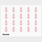 AANGEPASTE KEEP CALM EN MINDER ZORGEN VIERKANTE STICKER (Vel)
