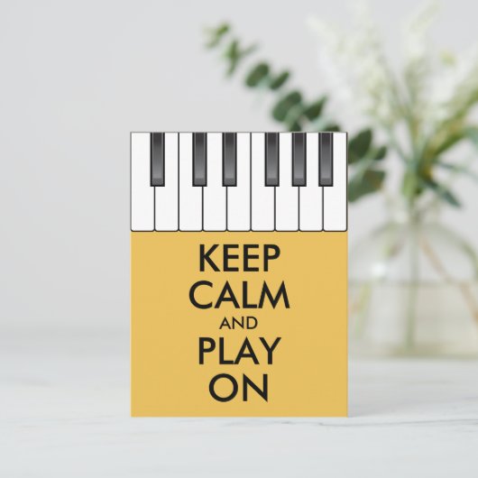 Aangepaste KEEP CALM en PLAY ON-Keyboard piano Briefkaart (Staand voorkant)
