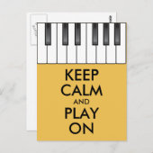 Aangepaste KEEP CALM en PLAY ON-Keyboard piano Briefkaart (Voorkant / Achterkant)