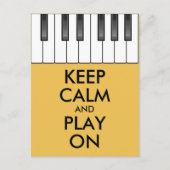 Aangepaste KEEP CALM en PLAY ON-Keyboard piano Briefkaart (Voorkant)