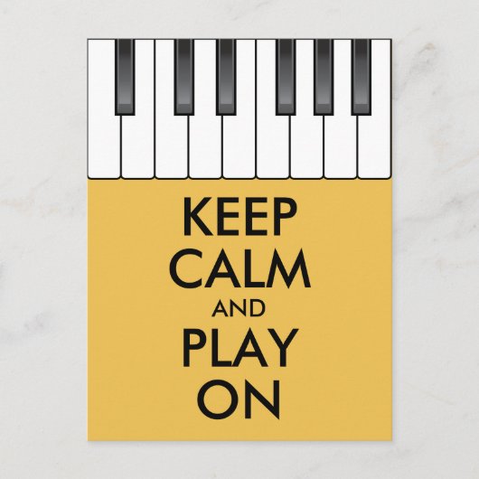 Aangepaste KEEP CALM en PLAY ON-Keyboard piano Briefkaart (Voorkant)