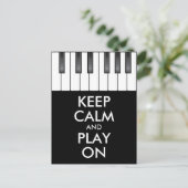 Aangepaste KEEP CALM en PLAY ON-Keyboard piano Briefkaart (Staand voorkant)