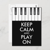 Aangepaste KEEP CALM en PLAY ON-Keyboard piano Briefkaart (Voorkant / Achterkant)