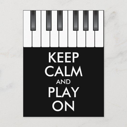 Aangepaste KEEP CALM en PLAY ON-Keyboard piano Briefkaart (Voorkant)