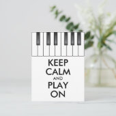 Aangepaste KEEP CALM en PLAY ON-Keyboard piano Briefkaart (Staand voorkant)