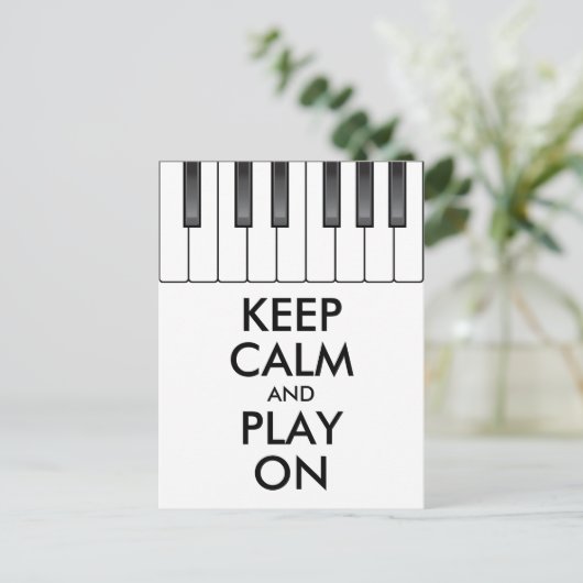 Aangepaste KEEP CALM en PLAY ON-Keyboard piano Briefkaart (Staand voorkant)