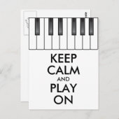 Aangepaste KEEP CALM en PLAY ON-Keyboard piano Briefkaart (Voorkant / Achterkant)
