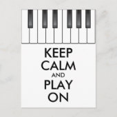 Aangepaste KEEP CALM en PLAY ON-Keyboard piano Briefkaart (Voorkant)