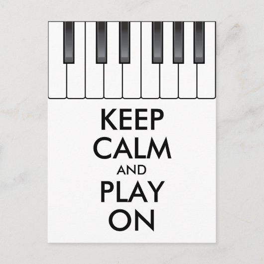 Aangepaste KEEP CALM en PLAY ON-Keyboard piano Briefkaart (Voorkant)
