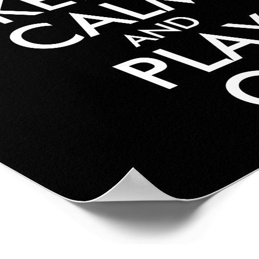 Aangepaste KEEP CALM en PLAY ON-Keyboard piano Poster (Hoek)