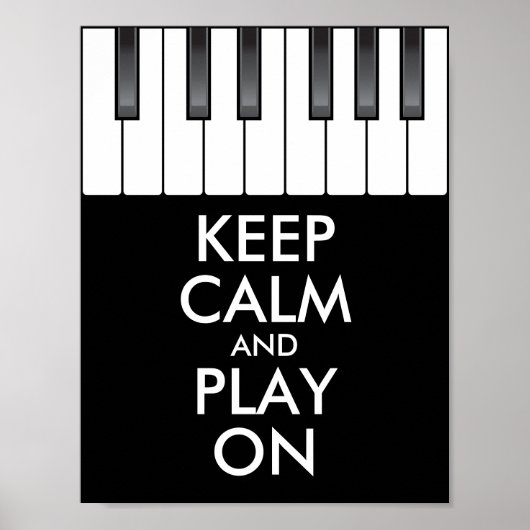Aangepaste KEEP CALM en PLAY ON-Keyboard piano Poster (Voorkant)