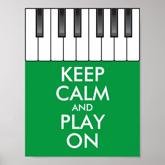 Aangepaste KEEP CALM en PLAY ON-Keyboard piano Poster (Voorkant)