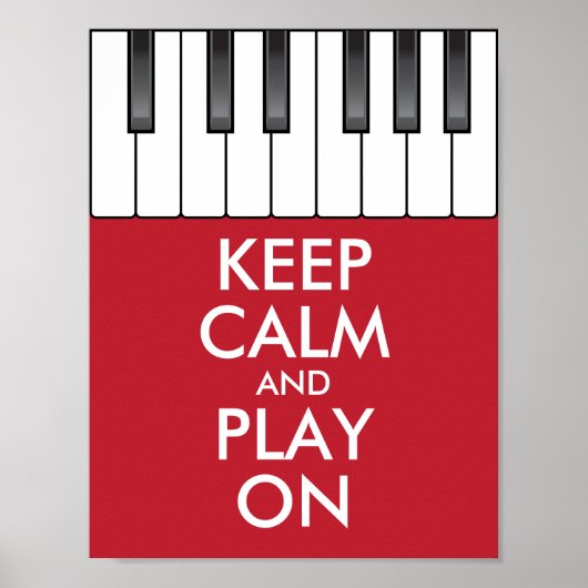 Aangepaste KEEP CALM en PLAY ON-Keyboard piano Poster (Voorkant)