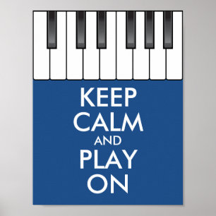 Aangepaste KEEP CALM en PLAY ON-Keyboard piano Poster