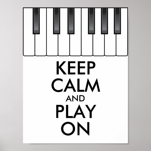 Aangepaste KEEP CALM en PLAY ON-Keyboard piano Poster (Voorkant)