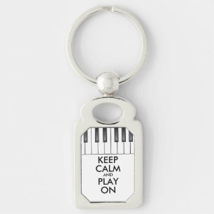 Aangepaste KEEP CALM en PLAY ON-Keyboard piano Sleutelhanger