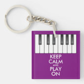 Aangepaste KEEP CALM en PLAY ON-Keyboard piano Sleutelhanger (Voorkant)