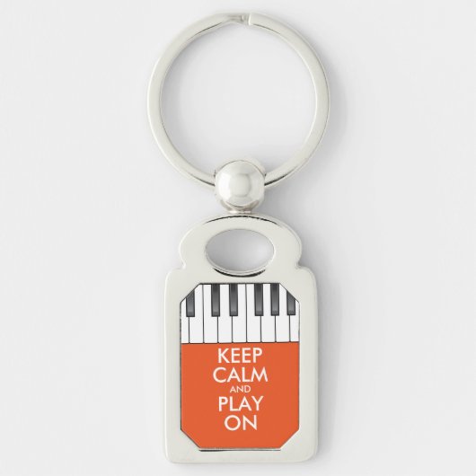 Aangepaste KEEP CALM en PLAY ON-Keyboard piano Sleutelhanger (Voorkant)