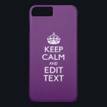 Aangepaste KEEP CALM en tekst bewerken op Paars Case-Mate iPhone Case<br><div class="desc">Een gepersonaliseerd paars accent houdt kalm en draagt op stijlvol gezegde op een aangepast cadeau. De humoristische of grillige poging op uw creatieve woorden op de twee editable lijnen van tekst. Vergeet niet om de KAPITAALletters voor de beste resultaten te gebruiken. Gebruik de link "Vraag deze ontwerper" om contact met...</div>