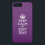 Aangepaste KEEP CALM en tekst bewerken op Paars Case-Mate iPhone Case<br><div class="desc">Een gepersonaliseerd paars accent houdt kalm en draagt op stijlvol gezegde op een aangepast cadeau. De humoristische of grillige poging op uw creatieve woorden op de twee editable lijnen van tekst. Vergeet niet om de KAPITAALletters voor de beste resultaten te gebruiken. Gebruik de link "Vraag deze ontwerper" om contact met...</div>