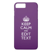 Aangepaste KEEP CALM en tekst bewerken op Paars Case-Mate iPhone Case (Achterkant)