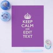 Aangepaste KEEP CALM en tekst bewerken op Paars Flyer (Enkel)