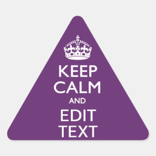 Aangepaste KEEP CALM en tekst bewerken op Paars Sticker