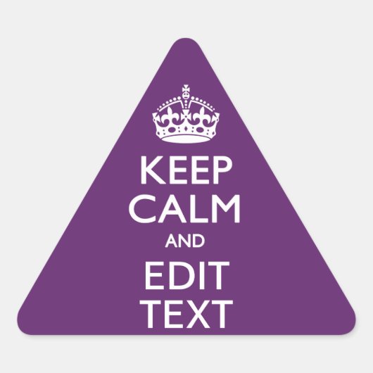 Aangepaste KEEP CALM en tekst bewerken op Paars Sticker (Voorkant)