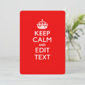 Aangepaste KEEP CALM en tekst bewerken op rood (Staand voorkant)