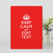 Aangepaste KEEP CALM en tekst bewerken op rood (Staand voorkant)