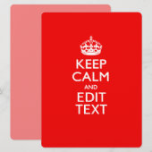 Aangepaste KEEP CALM en tekst bewerken op rood (Voorkant / Achterkant)
