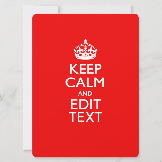 Aangepaste KEEP CALM en tekst bewerken op rood (Voorkant)