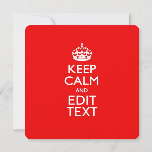 Aangepaste KEEP CALM en tekst bewerken op rood (Voorkant)