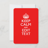 Aangepaste KEEP CALM en tekst bewerken op rood (Voorkant)